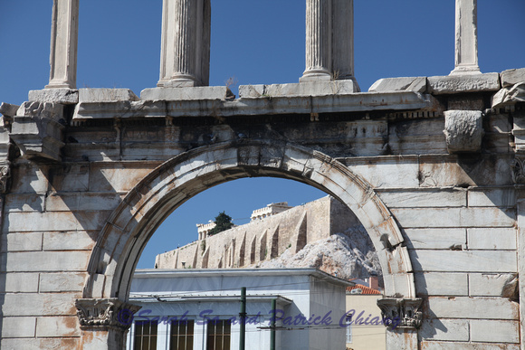 Arch of Hadrian and Acropolis, Athens, Greece
