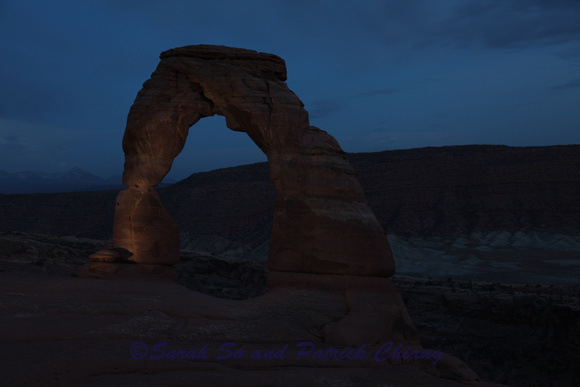 Delicate Arch after dark