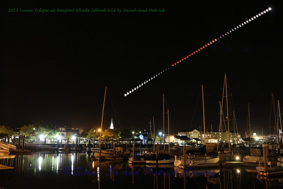 Supermoon and Lunar Eclipse 2015 full sequence Newport Harbor